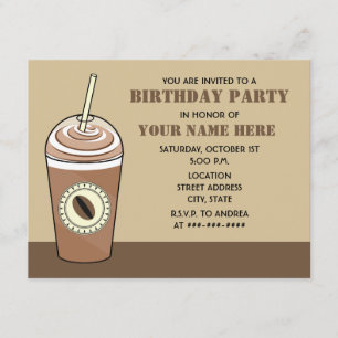 Uitnodiging Coffee Birthday Party