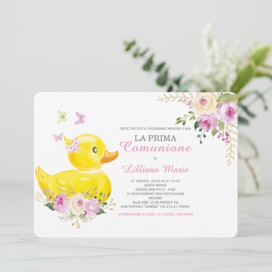 Uitnodiging Communie Meisje (Staand voorkant)