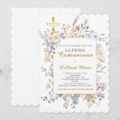 Uitnodiging Communie Meisje (Voorkant / Achterkant)