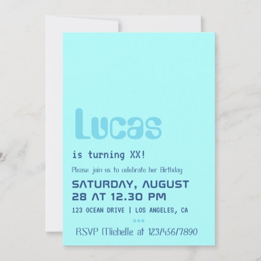 Uitnodiging computergeek Birthday Party (Voorkant)