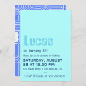 Uitnodiging computergeek Birthday Party (Voorkant / Achterkant)