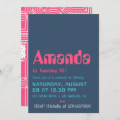 Uitnodiging computergeek Birthday Party (Voorkant / Achterkant)