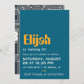 Uitnodiging computergeek Birthday Party (Voorkant / Achterkant)