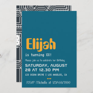 Uitnodiging computergeek Birthday Party