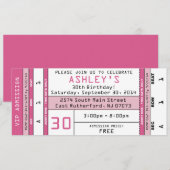 Uitnodiging concertkaart roze (Voorkant / Achterkant)