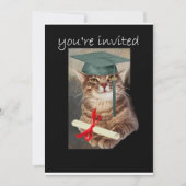 Uitnodiging Cool Cat graduation party (Voorkant)