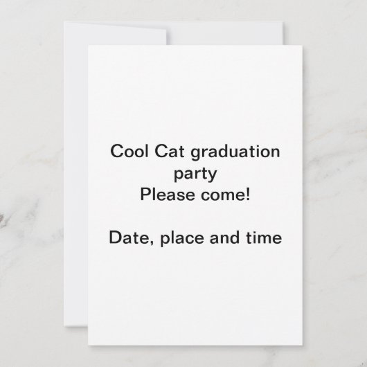Uitnodiging Cool Cat graduation party (Achterkant)