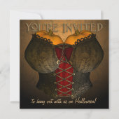 Uitnodiging Corset Halloween Costume Party (Voorkant)