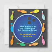 Uitnodiging Cosmic Bowling Party (Achterkant)