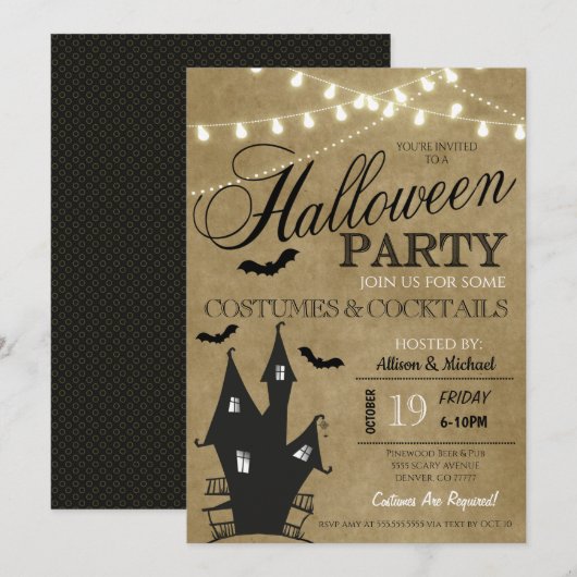 Uitnodiging costume Cocktail Party (Voorkant / Achterkant)