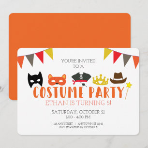 uitnodiging Costume Halloween Birthday Party