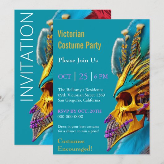 Uitnodiging Costume Party (Voorkant / Achterkant)