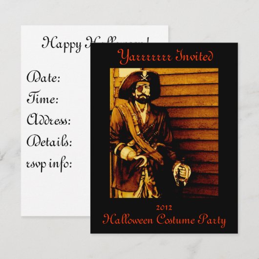 Uitnodiging Costume Party (Voorkant / Achterkant)