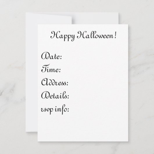 Uitnodiging Costume Party (Achterkant)