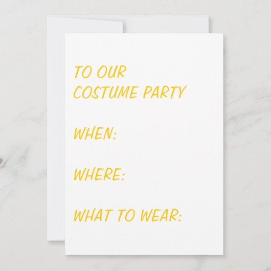 Uitnodiging Costume Party (Achterkant)