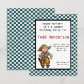 Uitnodiging Cowboy Party (Voorkant / Achterkant)