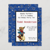 Uitnodiging Cowboy Party (Voorkant / Achterkant)