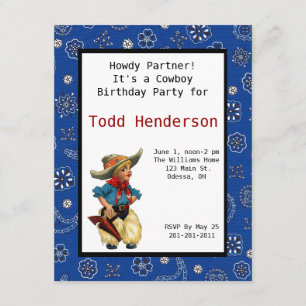 Uitnodiging Cowboy Party