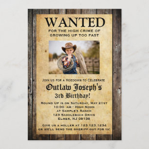 Uitnodiging Cowboy Party   GEWENSTE INVITATIE