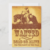 Uitnodiging Cowboy Theme Party (Voorkant)