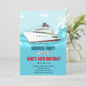 Uitnodiging cruise scheepsfeest (Staand voorkant)