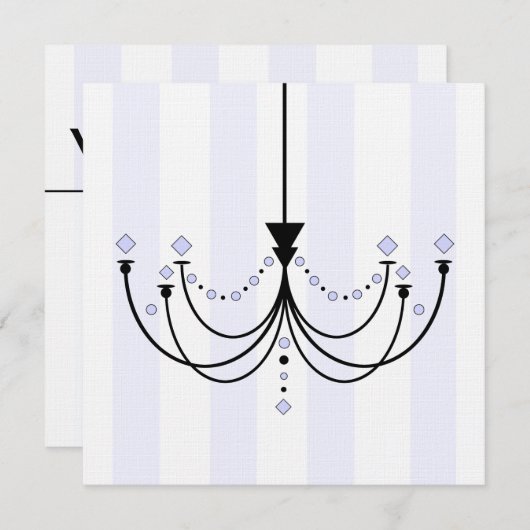 Uitnodiging Crystal Chandelier Party (Voorkant / Achterkant)