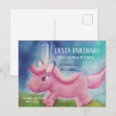 UITNODIGING CUMPLEAÑOS - FIESTA UNICORNIO (Voorkant / Achterkant)