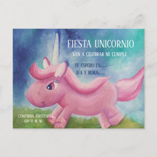 UITNODIGING CUMPLEAÑOS - FIESTA UNICORNIO