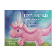 UITNODIGING CUMPLEAÑOS - FIESTA UNICORNIO