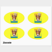 Uitnodiging Cupcake - Basenji Ovale Sticker (Vel)