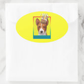 Uitnodiging Cupcake - Basenji Ovale Sticker (Tas)