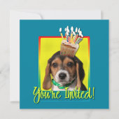 Uitnodiging Cupcake - Beagle Puppy - Chloe (Voorkant)