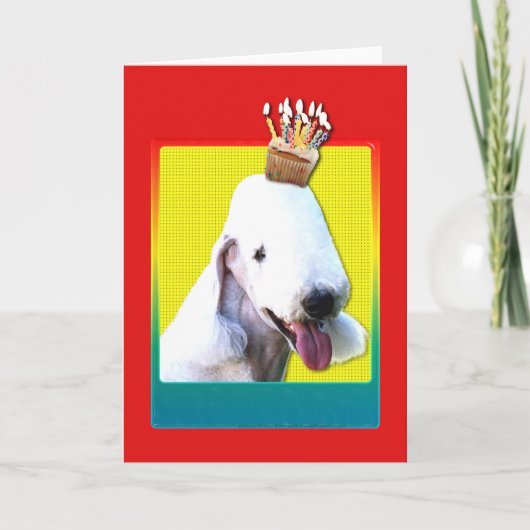 Uitnodiging Cupcake - Bedlington Terrier (Voorkant)