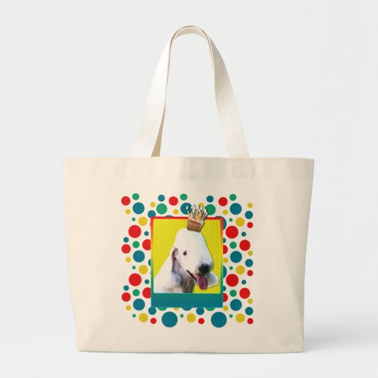 Uitnodiging Cupcake - Bedlington Terrier Grote Tote Bag (Voorkant)
