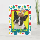 Uitnodiging Cupcake - Boston Terrier (Voorkant)