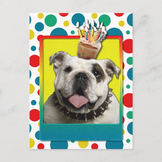 Uitnodiging Cupcake - Bulldog - Licht (Voorkant)