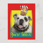 Uitnodiging Cupcake - Bulldog - Licht (Voorkant)