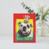 Uitnodiging Cupcake - Bulldog - Licht (Staand voorkant)