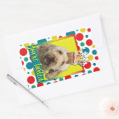 Uitnodiging Cupcake - GoldenDoodle Rechthoekige Sticker (Envelop)