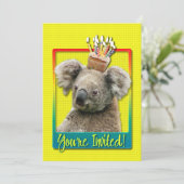 Uitnodiging Cupcake - Koala (Staand voorkant)