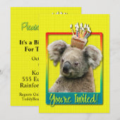 Uitnodiging Cupcake - Koala (Voorkant / Achterkant)