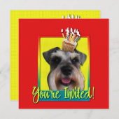 Uitnodiging Cupcake - Schnauzer (Voorkant / Achterkant)
