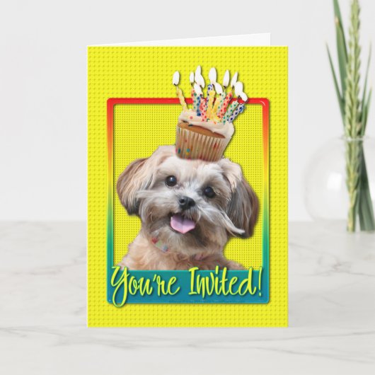 Uitnodiging Cupcake - ShihPoo - Maggie (Voorkant)