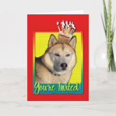 Uitnodiging Cupcake - Siberische Husky - Koper (Voorkant)