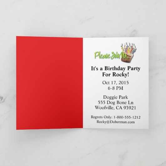 Uitnodiging Cupcake - Siberische Husky - Koper (Binnen)