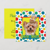 Uitnodiging Cupcake - Yorkshire Terrier (Voorkant / Achterkant)