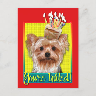 Uitnodiging Cupcake - Yorkshire Terrier