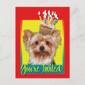 Uitnodiging Cupcake - Yorkshire Terrier (Voorkant)
