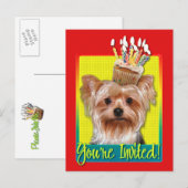 Uitnodiging Cupcake - Yorkshire Terrier Briefkaart (Voorkant / Achterkant)