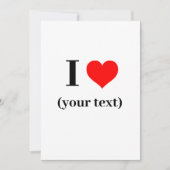 Uitnodiging - Custom I hart (jouw tekst) (Voorkant)